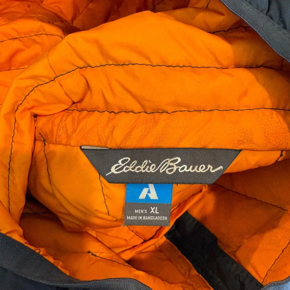 Eddie Bauer First Ascent StormDown 800 Puffer Jacket Mens XL Gray Hooded Down